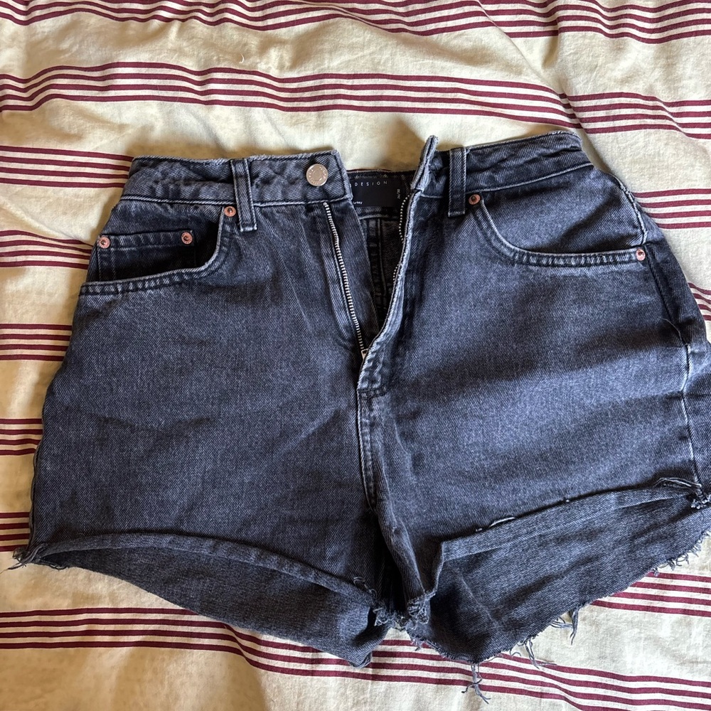 Black Denim Cut Off Shorts